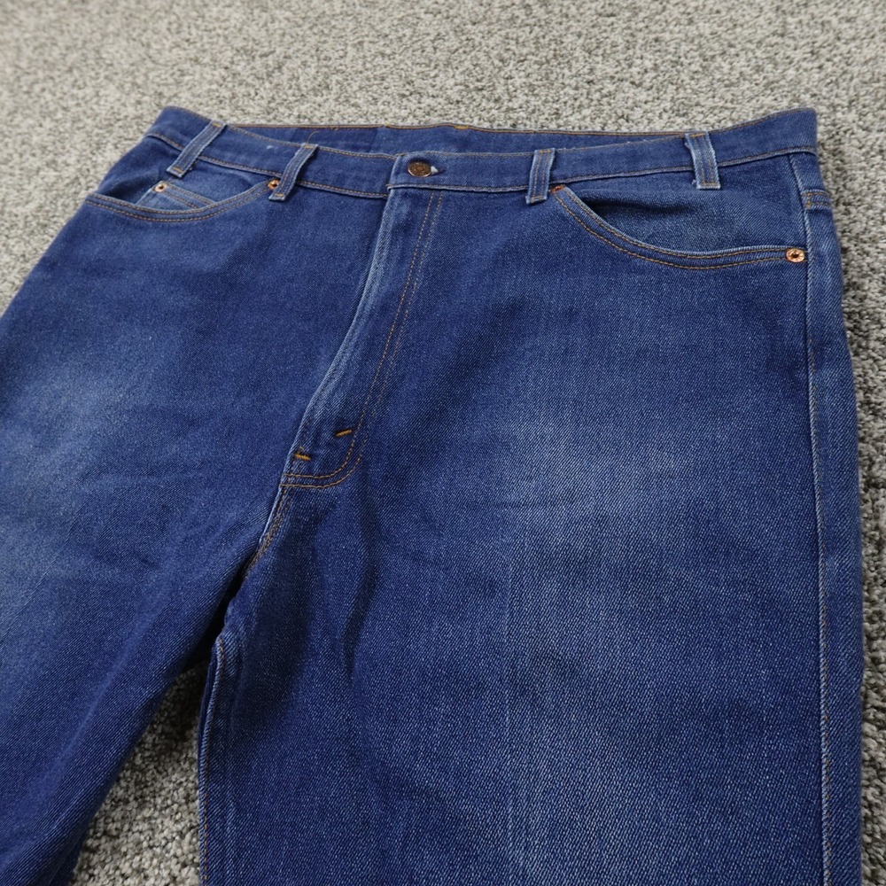 VTG Levis Jeans Mens 42X30 Dark Blue Denim Pants 517 Bootcut Western 80s 90s USA